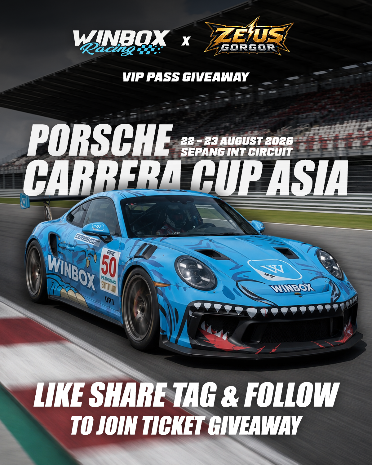 Winbox Racing x Zeusgorgor PCCA VIP Pass Giveaway 2026 – Win Exclusive Sepang Tickets