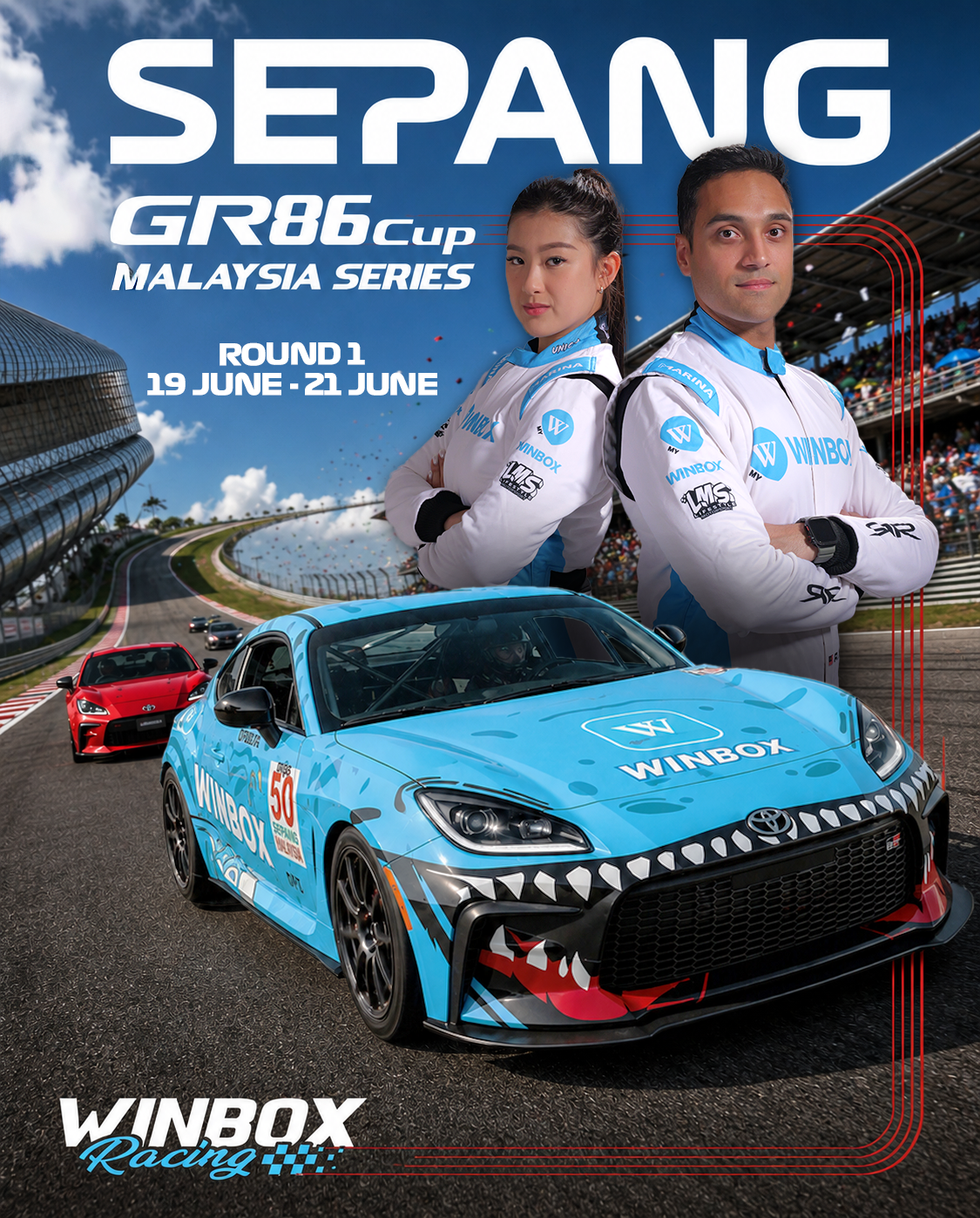 Winbox Racing Confirms Full GR86 Cup Malaysia Assault With Adele Lew and Rahul Raj Mayer