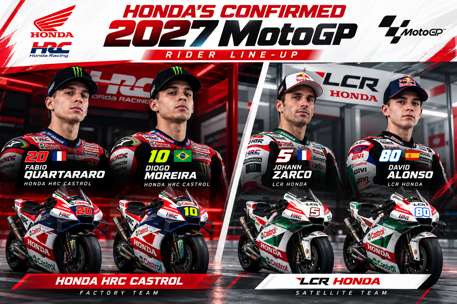 Honda Confirms Diogo Moreira Alongside Fabio Quartararo for 2027 MotoGP Season